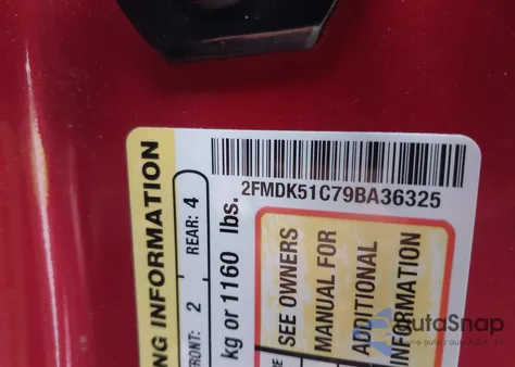 2009 Ford Flex Se from USA, damaged, VIN 2FMDK51C79BA36325